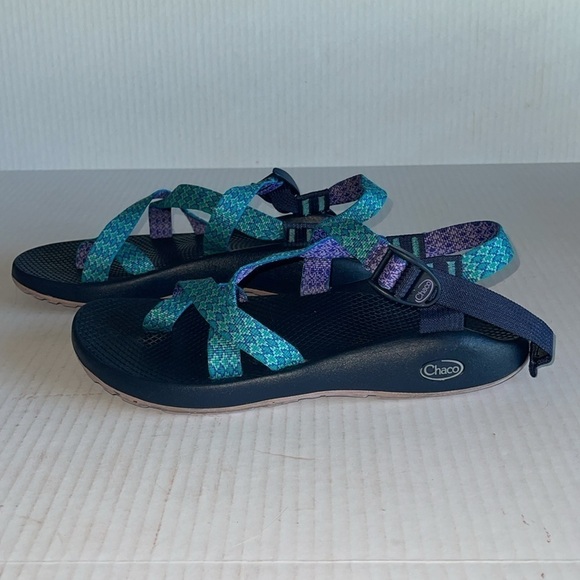 Chaco Z2 Teal And Purple Adjustable Strap Classic Sandals - Picture 5 of 8